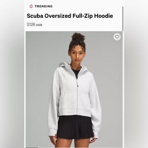 Lululemon Scuba Oversized Full-Zip Hoodie in Dark Gray